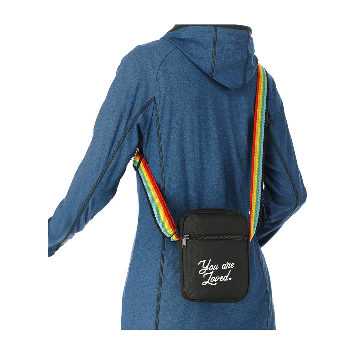RPET Crossbody Bag with Rainbow Pride Strap Recycled Eco